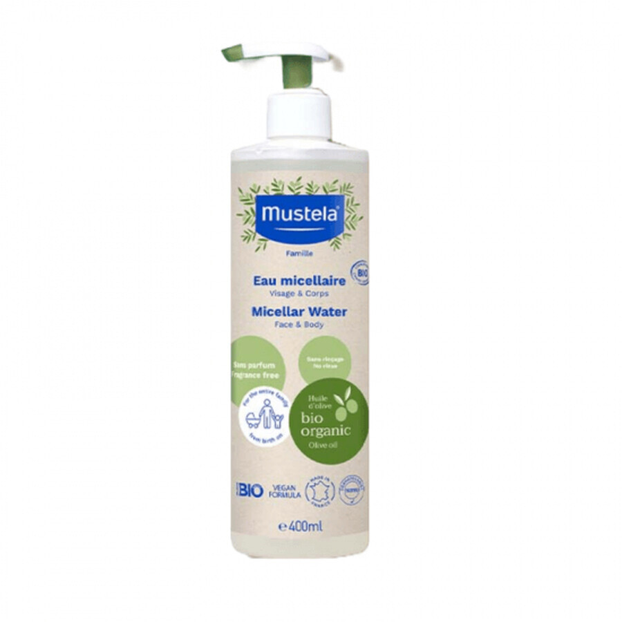 Eco Micellar Water für Gesicht und Körper, 400 ml, Mustela