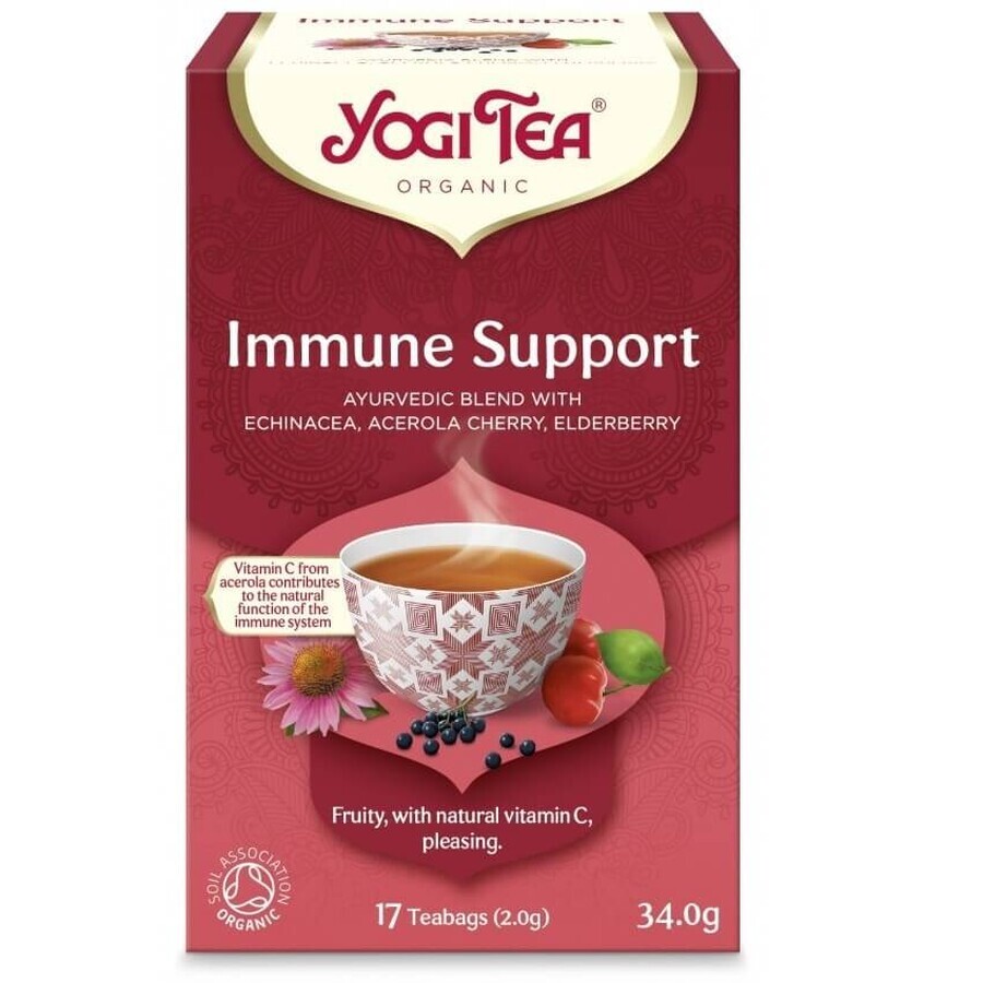 Pachet Ceai bio Sprijin Imunitar + Ceai bio Echinacea, 17 plicuri + 17 plicuri, Yogi Tea