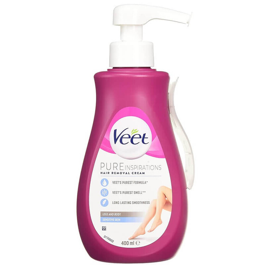 Haarentfernungscreme mit Aloe Vera und Vitamin E für empfindliche Haut Silk Fresh, 400 ml, Veet