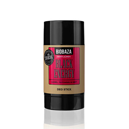 Natürlicher Deodorant-Stick ohne Aluminium für Männer, mit Aktivkohle und Minze, BLACK ENERGY, Biobaza, 50 ml