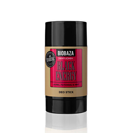 Deodorant stick natural fara aluminiu pentru barbati, cu carbune activ si menta, BLACK ENERGY, Biobaza, 50 ml