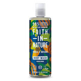 Gel de dus natural hranitor cu unt de shea si ulei de argan, Faith in Nature, 400 ml