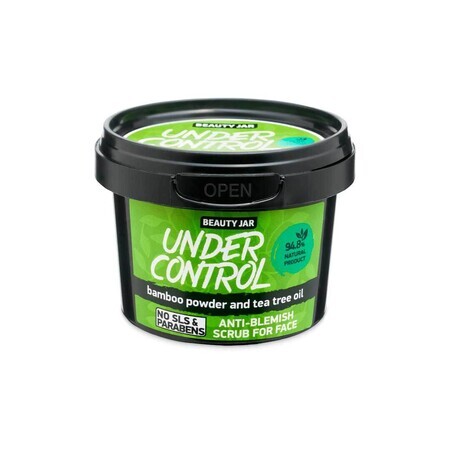 Scrub facial pentru ten gras, cu pudra de bambus si ulei de arbore de ceai, Under Control, Beauty Jar, 120g