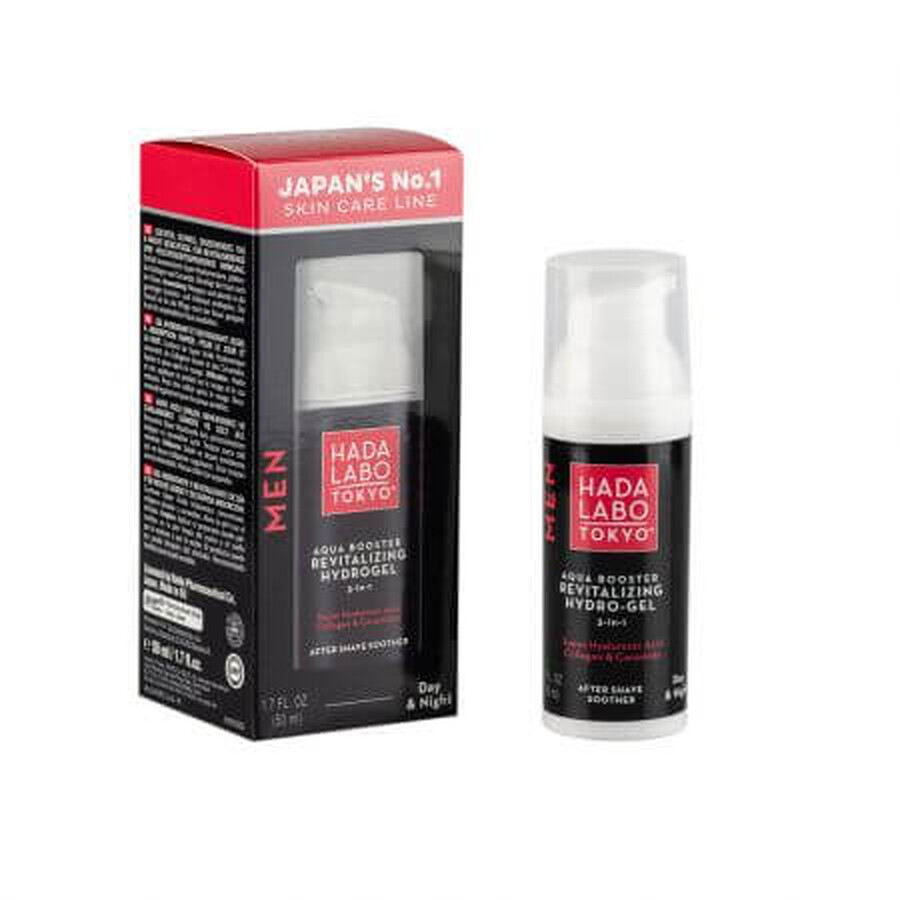 Intensiv revitalisierendes Feuchtigkeitsgel 3 in 1 - After Shave Tages- und Nachtlotion für Männer, 50 ml, Hada Labo Tokyo