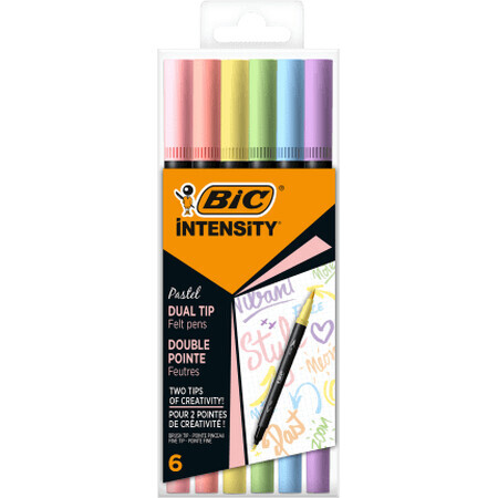 BIC Double-pointed Marker in Pastellfarben, 6 Stück.