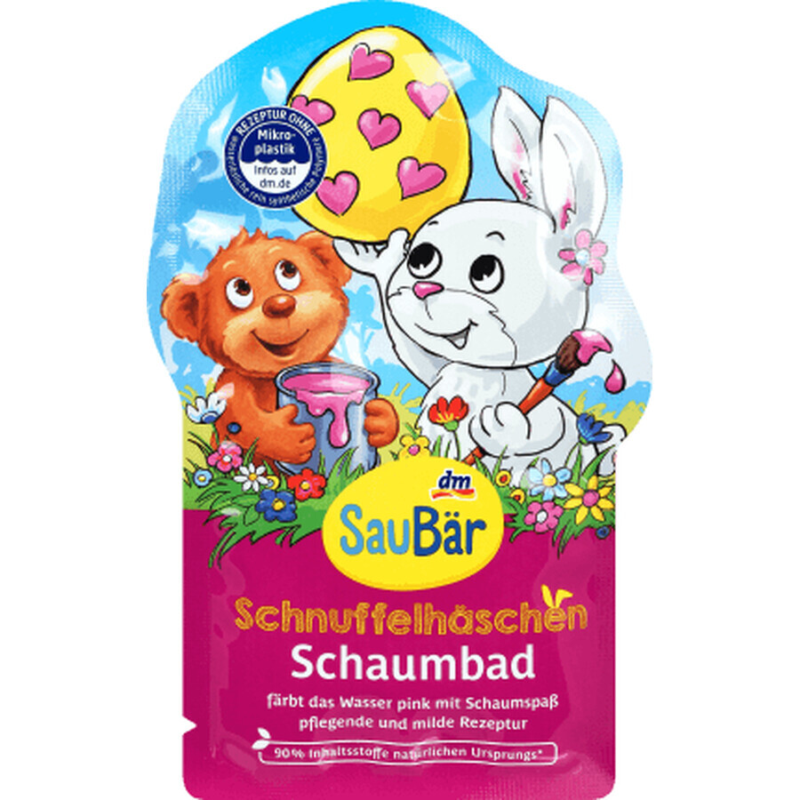 SauBär Schäumender Badeschaum Rosa für Kinder, 40 ml