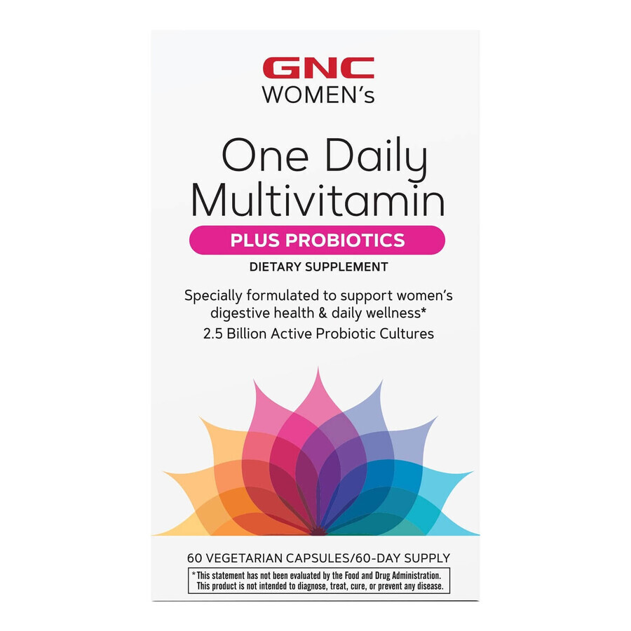 Gnc Women's One Daily Multivitamin Plus Probiotics, Multivitamin-Komplex für Frauen mit Probiotika Lab4, 60 Cps