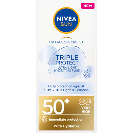 Nivea Sun Fluid Face Cream with SPF50+, 40 ml