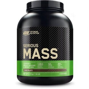 Pudra proteica tip gainer Serious Mass, Ciocolata, 2730 g, Optimum Nutrition