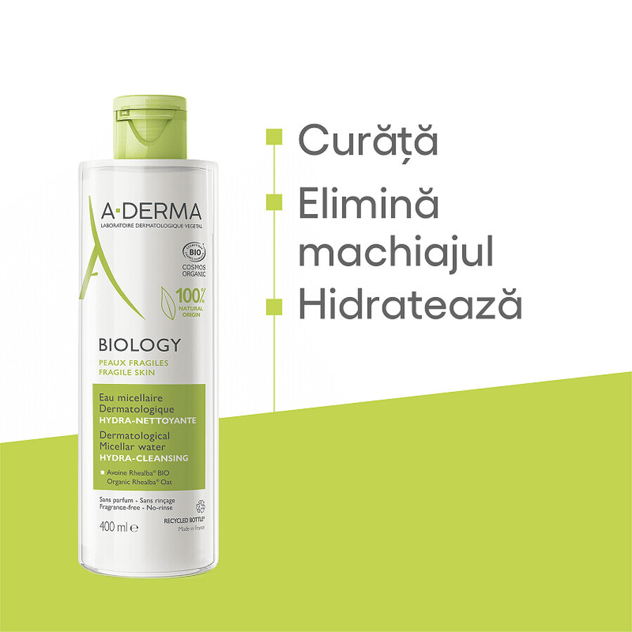 A-Derma Biology Apa micelara hidratanta, 400 ml