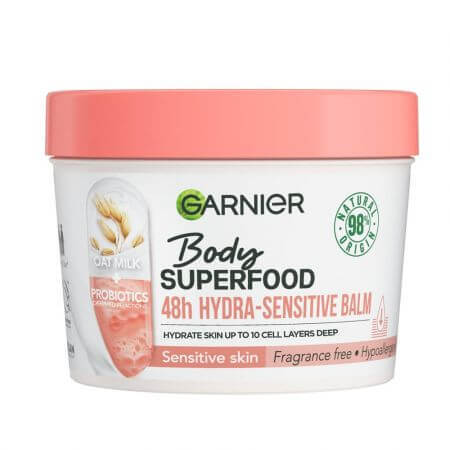 Body Superfood Feuchtigkeitsspendender Körperbalsam Hafermilch + Probiotische Fraktionen, 380 ml, Garnier