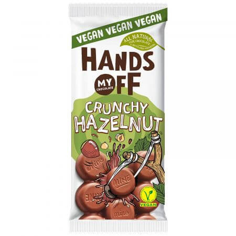 Knusprige Haselnuss-Schokolade, 100 g, Hands Off