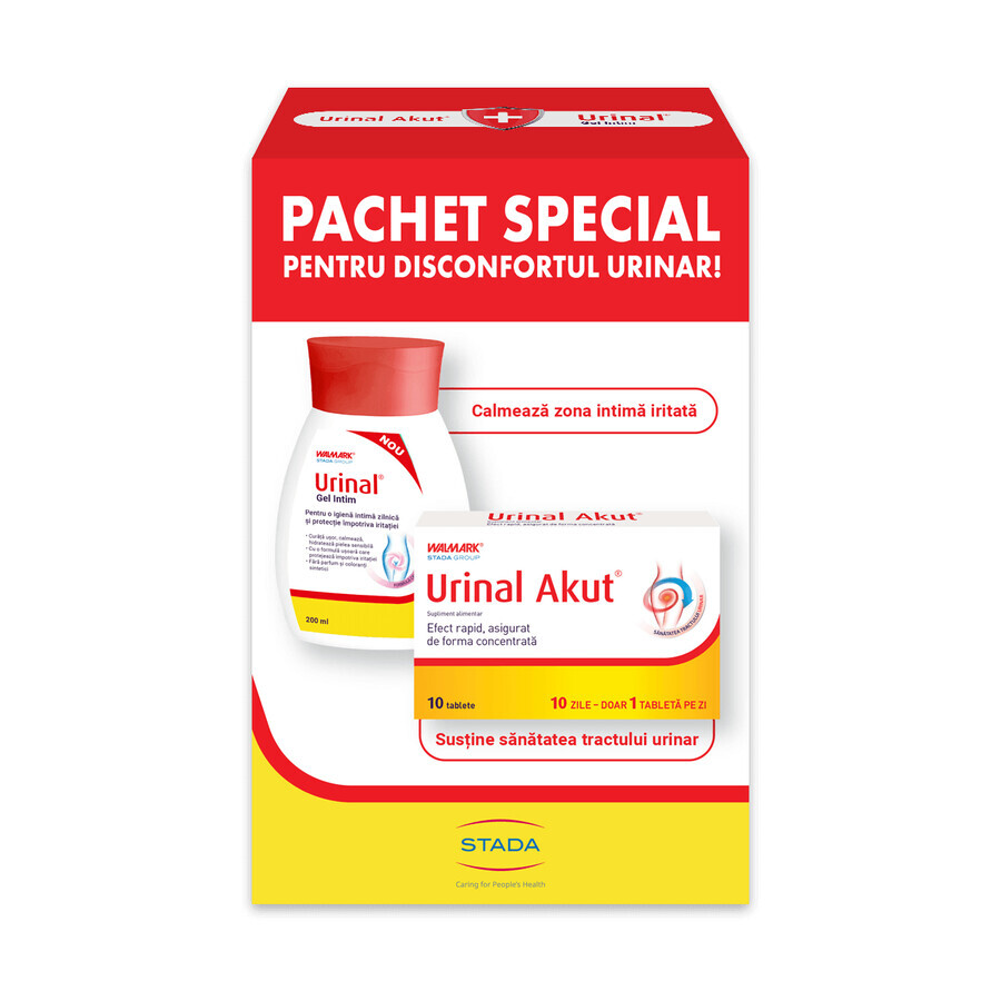 Pachet Urinal gel intim, 200 ml + Urinal akut, 10 capsule, Walmark