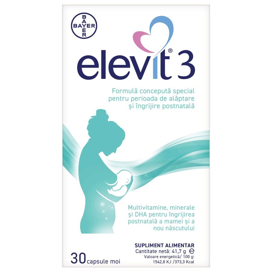 Elevit 3, Multivitamine pentru perioada postnatală și de alăptare, 30 capsule recenzii