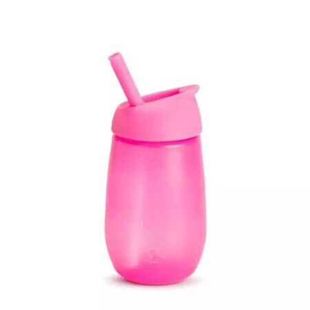 Cana de tranzitie cu pai Simple Clean, +12 luni, Pink, 296 ml, Munchkin