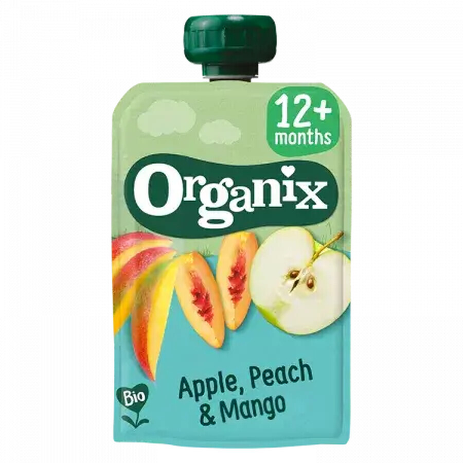 Bio-Apfel-, Pfirsich- und Mango-Püree, +12 Monate, 100 g, Organix