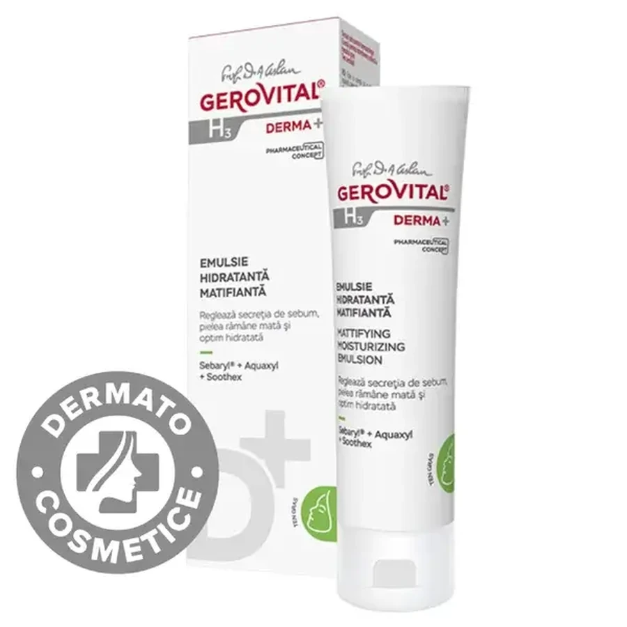 Gerovital H3 Derma+ feuchtigkeitsspendende mattierende Emulsion, 50 ml, Farmec