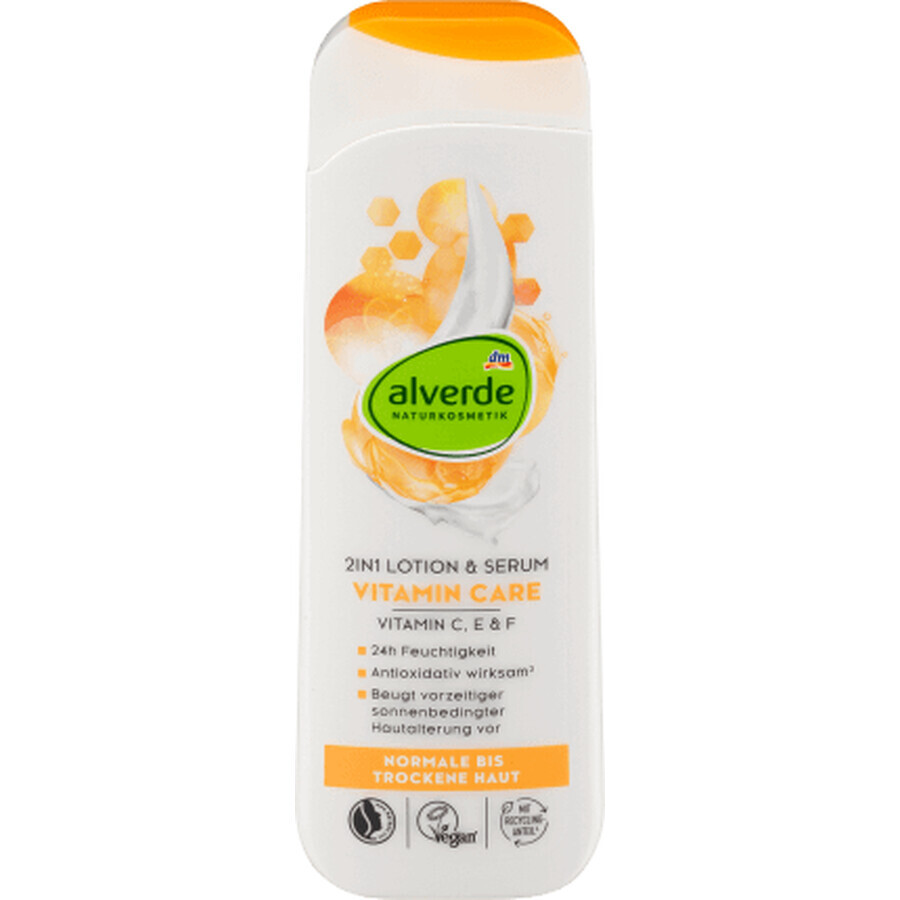 Alverde Naturkosmetik Loțiune de corp 2in1 & Serum Vitamin Care, 250 ml