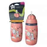 Isothermischer Strohbecher, + 12 Monate, rosa, Tommee Tippee