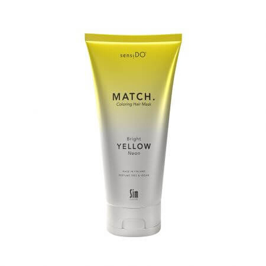 Leuchtend gelbe Neon-Farbhaarmaske, 200ml, Sensido Match