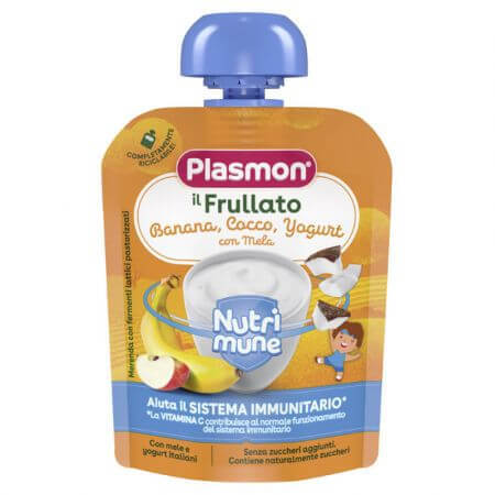 Piure cu  banana, cocos, si iaurt Nutrimune, 85 g, Plasmon