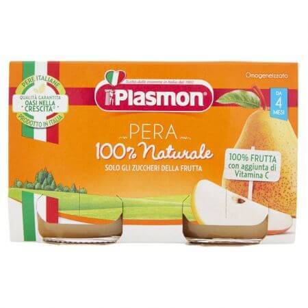 Piure din pere, 2x 104 g, Plasmon