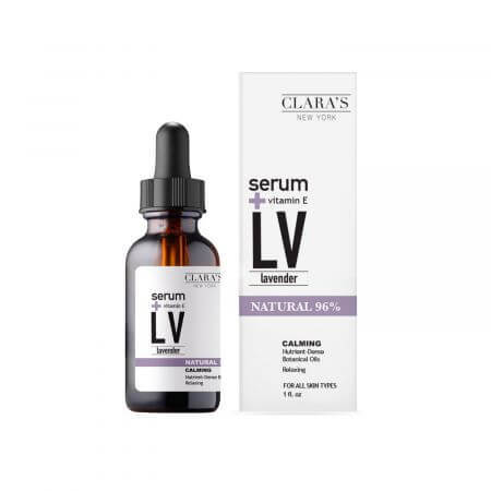 Serum facial cu lavanda si vitamina E, 30 ml, Clara's New York