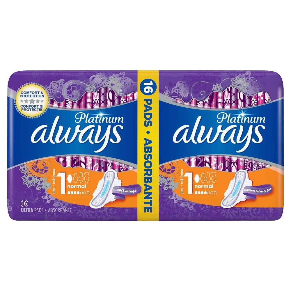 Always Platinum Ultra Normal Saugeinlage, 16 Stück, PogG