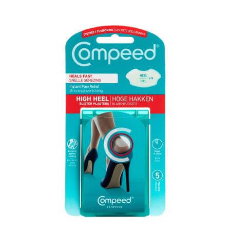 Plasturi pentru basicile provocate de pantofii cu toc, 5 bucati, Compeed