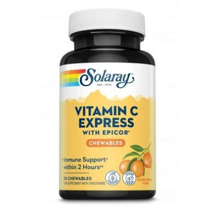 Vitamin C Express mit Epicor Solaray, 30 Kautabletten, Secom