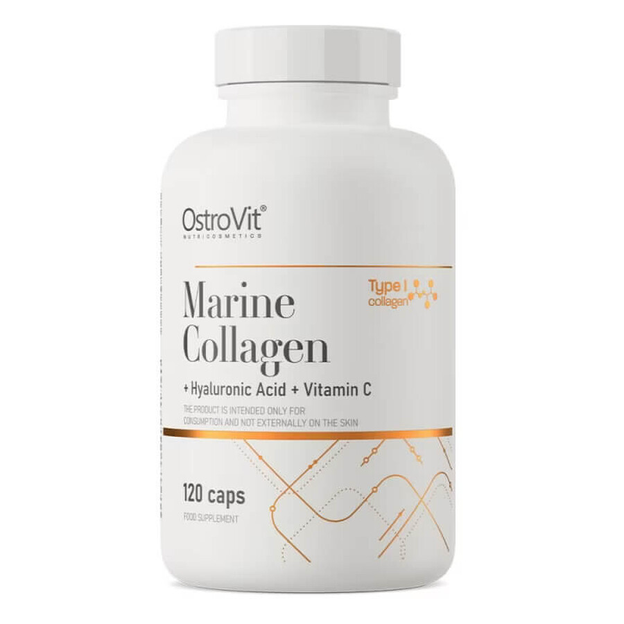 Meereskollagen mit Hyaluronsäure und Vitamin C, 120 Kapseln, Ostrovit