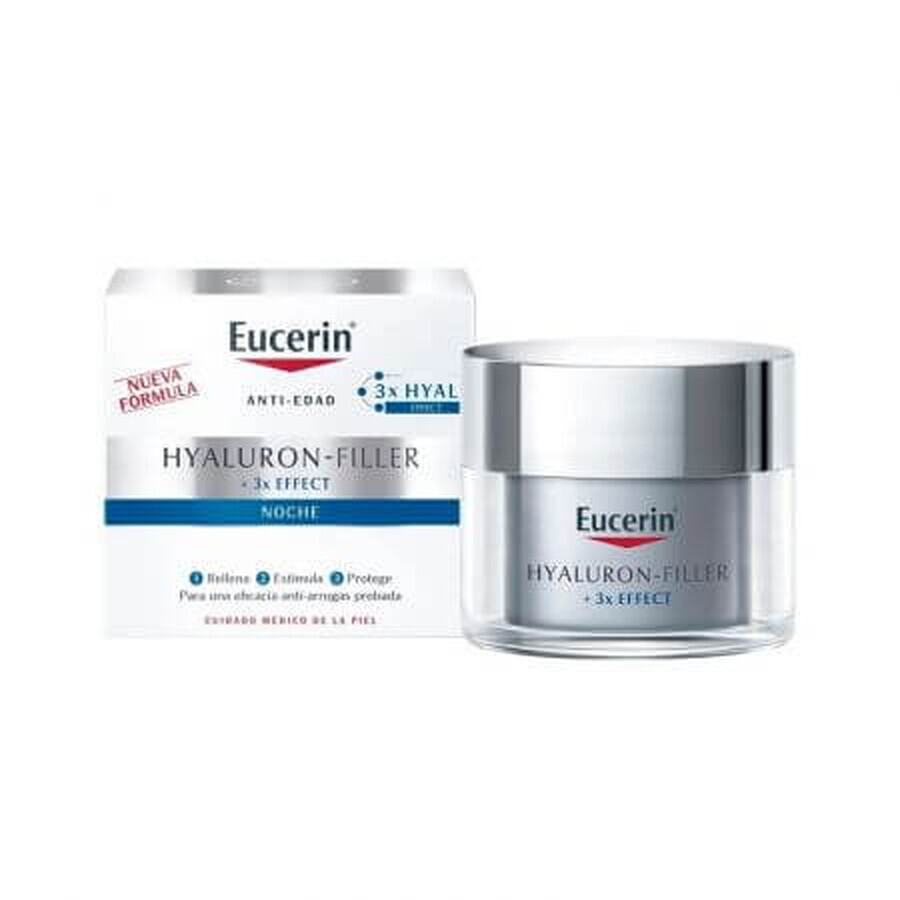 Eucerin Hyaluron Filler Crema de noapte cu efect triplu anti-imbatranire, 50 ml