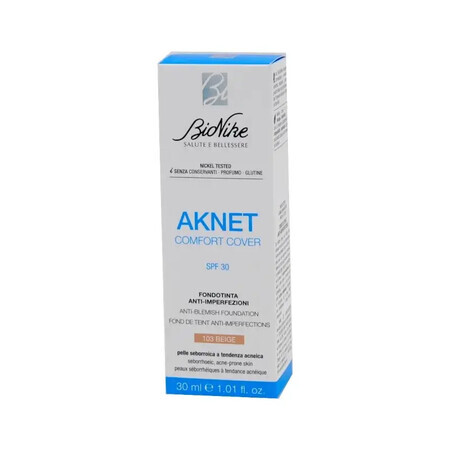 Aknet Comfort Cover 103 beige Foundation für Akne, SPF 30, 30 ml, BioNike