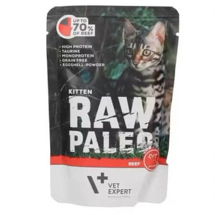 Nassfutter mit Rindfleisch für sterilisierte Katzen Raw Paleo, 100 g, VetExpert