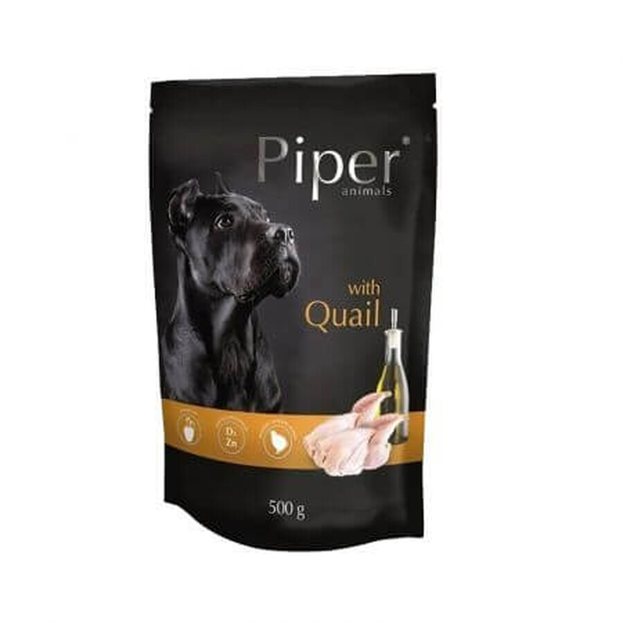 Hrana umeda pentru caini cu carne de prepelita Adult, 500 g, Piper