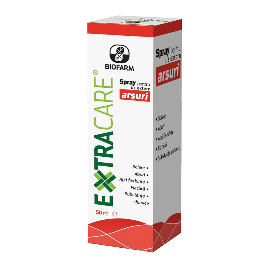 Extracare, spray pentru arsuri, 50 ml, Biofarm