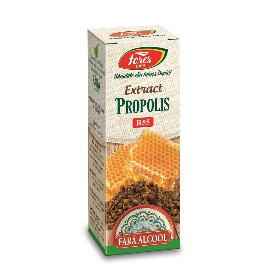 Extract de Propolis fără alcool, R55, 20 ml, Fares