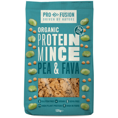 Proteina vegetala texturata din mazare si fava Bio fara gluten, 125 g, Profusion