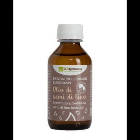 Ulei organic de seminte de in pentru par uscat si fragil, 100 ml, La Saponaria