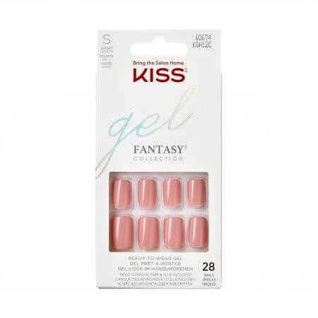 Fantasy Color Falsche Gel-Nägel, kurze Squoval-Bänder, Kuss