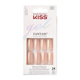 Unghii false Gel Fantasy Glitter, Rock Candy Long Coffin, Kiss