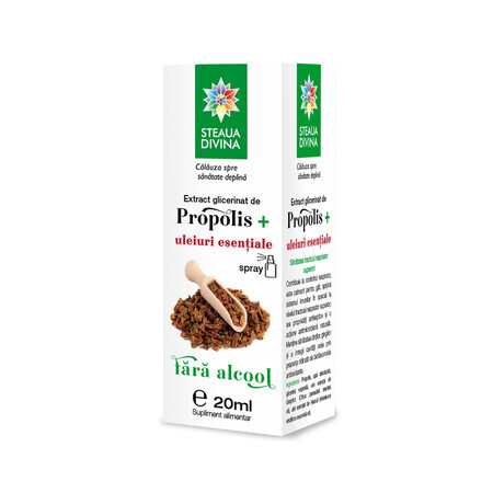 Extract glicerinat de propolis cu uleiuri esențiale, 20 ml, Steaua Divină