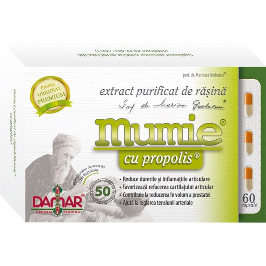 Purified Mumie resin extract with Propolis, 60 capsules, Damar General Trading