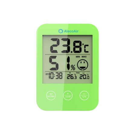 Termohigrometru cu display digital M03, Green, AlecoAir