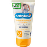 Babylove Cremă cu protecție solară SPF50, pentru piele sensibilă, 75 ml