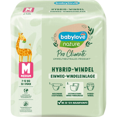 Babylove nature Inserție scutec hybrid M, 32 buc