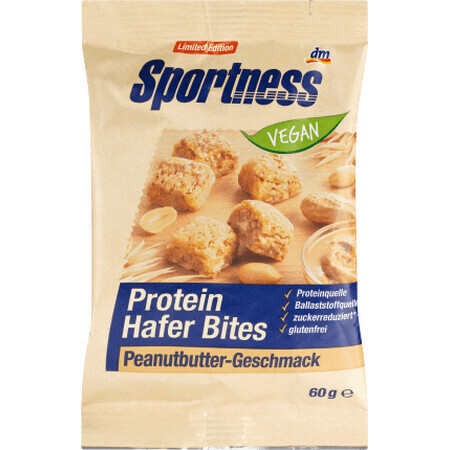 Sportness Gustare proteică de ovăz cu unt de arahide, 60 g