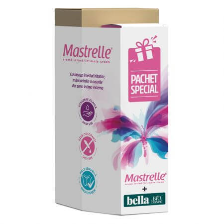 Packung Mastrelle Intimcreme, 45g + Bella Bio Damenbinde, 28 Stück, Fiterman