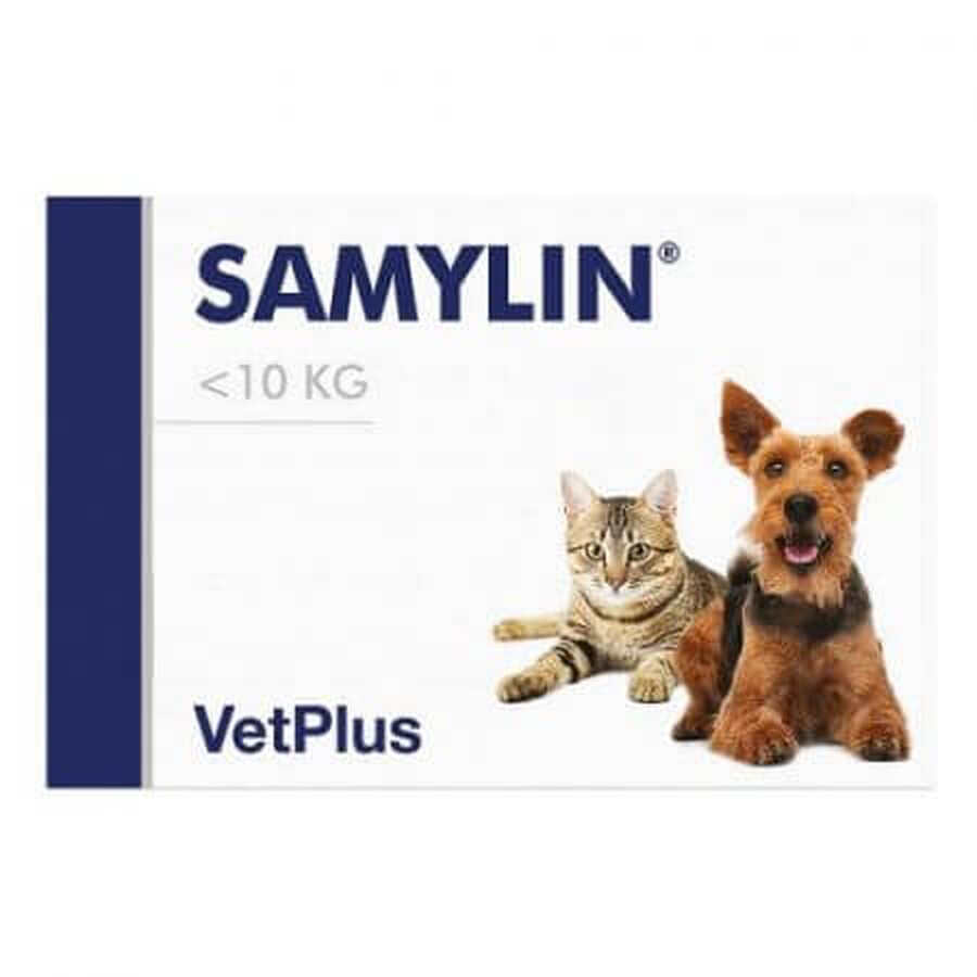 Supliment nutraceutical pentru menținerea sănătății ficatului la caini si pisici <10 kg Samylin Small Breed, 30 tablete, VetPlus