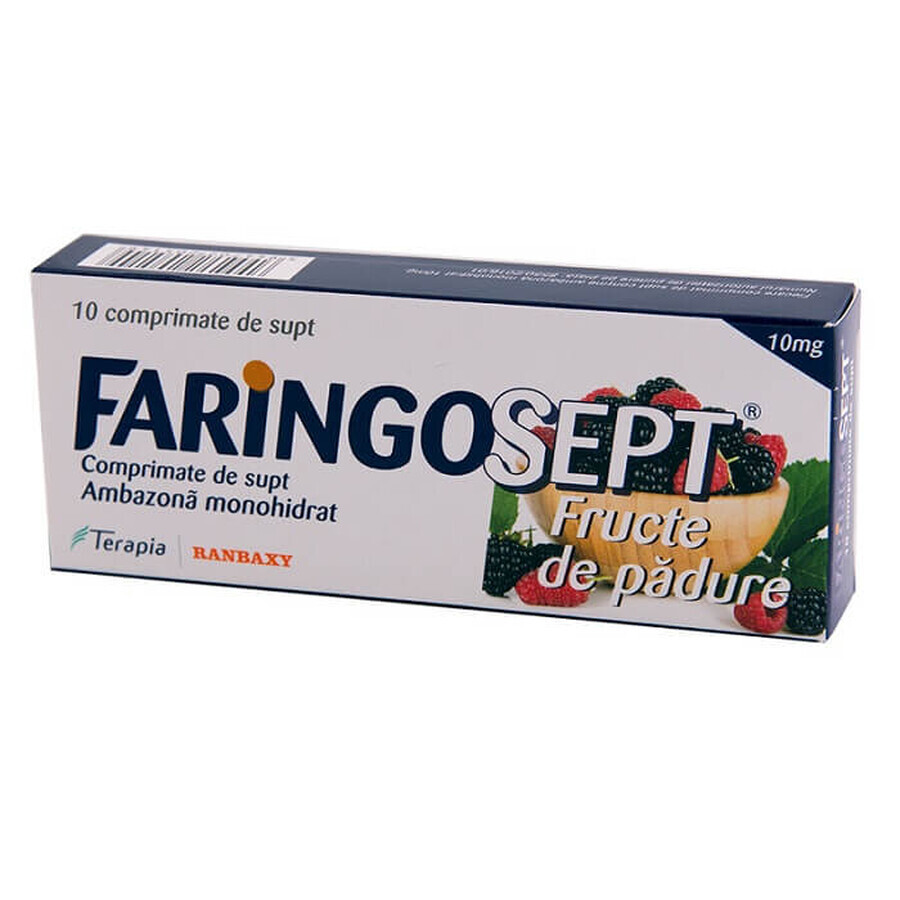 Faringosept fructe de padure, 10 comprimate, Terapia